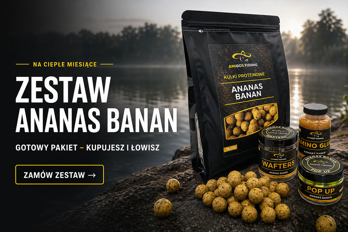 Zestaw kulek proteinowych 18mm Ananas Banan na karpia Amigos Fishing